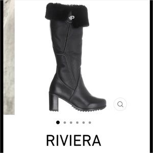 Pajar Riviera Black leather and Shearling boots size 10